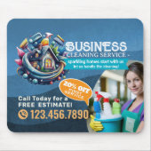 Modern House Cleaning Maid Service Housekeeping マウスパッド (正面)