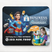 Modern House Cleaning Maid Service Housekeeping マウスパッド (正面)