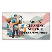 Modern House Cleaning Maid Service Housekeeping マグネット名刺 (正面)