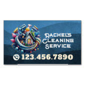 Modern House Cleaning Maid Service Housekeeping マグネット名刺 (正面)