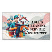Modern House Cleaning Maid Service Housekeeping マグネット名刺 (正面)