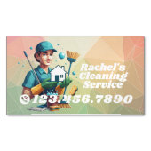 Modern House Cleaning Maid Service Housekeeping マグネット名刺 (正面)