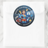 Modern House Cleaning Maid Service Housekeeping ラウンドシール (バッグ)