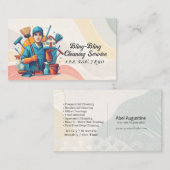 Modern House Cleaning Maid Service Housekeeping 名刺 (正面/裏面)