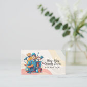 Modern House Cleaning Maid Service Housekeeping 名刺 (スタンド正面)