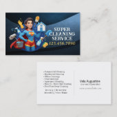 Modern House Cleaning Maid Service Housekeeping 名刺 (正面/裏面)