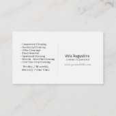 Modern House Cleaning Maid Service Housekeeping 名刺 (裏面)