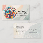 Modern House Cleaning Maid Service Housekeeping 名刺 (正面/裏面)