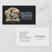 Modern House Cleaning Maid Service Housekeeping 名刺 (正面/裏面)