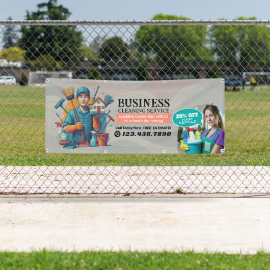 Modern House Cleaning Maid Service Housekeeping 横断幕 (インサイチュ)