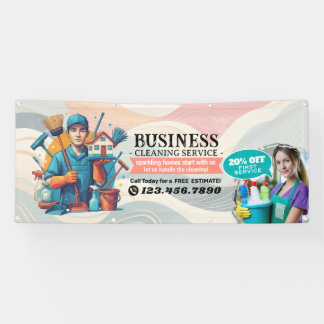 Modern House Cleaning Maid Service Housekeeping 横断幕