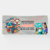 Modern House Cleaning Maid Service Housekeeping 横断幕 (横)