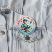 Modern House Cleaning Maid Service Housekeeping 缶バッジ (インサイチュ)