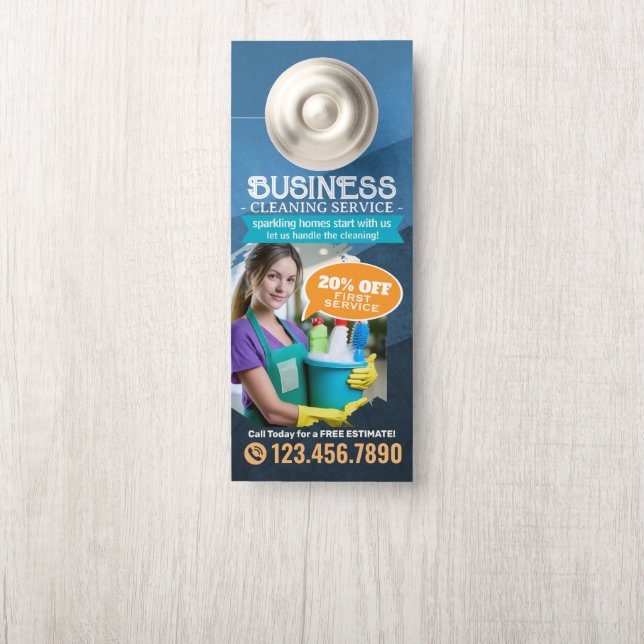 Modern House Cleaning Maid Service Housekeeping Do ドアノブサイン (ノブ)