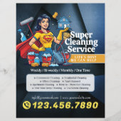 Modern House Cleaning Maid Service Housekeeping Fl チラシ (正面)