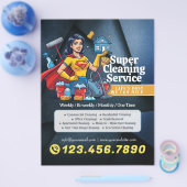 Modern House Cleaning Maid Service Housekeeping Fl チラシ (シングル)