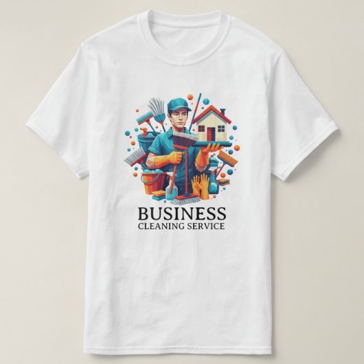 Modern House Cleaning Maid Service Housekeeping Tシャツ (デザイン正面)