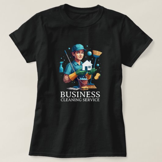 Modern House Cleaning Maid Service Housekeeping Tシャツ (デザイン正面)