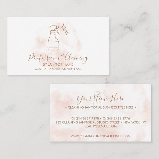 Modern House Cleaning Service & Maid 名刺 (正面/裏面)