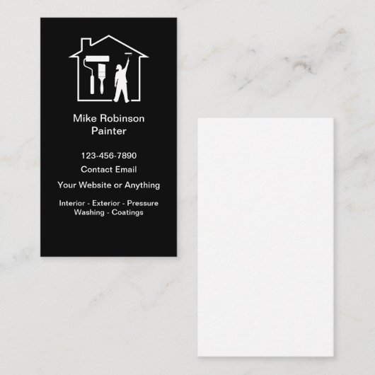 Modern House Painter Business Cards Design 名刺 (正面/裏面)