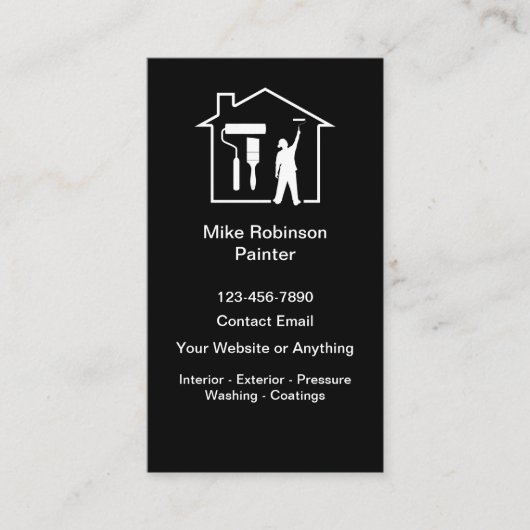 Modern House Painter Business Cards Design 名刺 (正面)