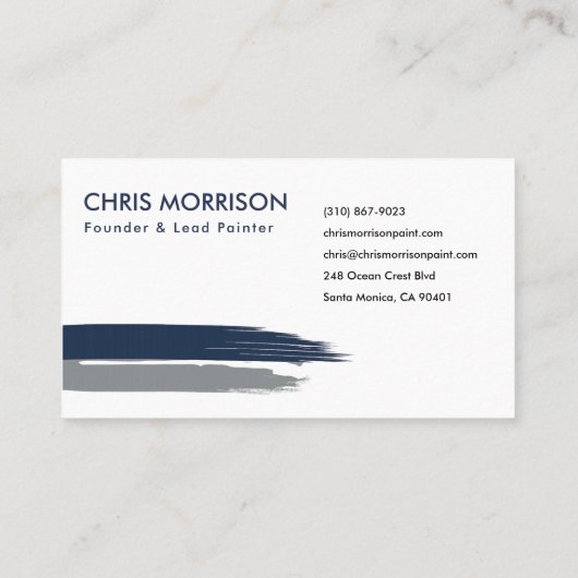 Modern House Painting Service Navy Blue  名刺 (裏面)