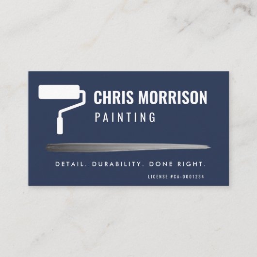 Modern House Painting Service Navy Blue  名刺 (正面)