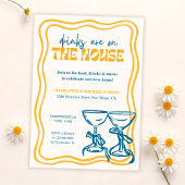 Modern Housewarming Party Drinks Are On the House 招待状