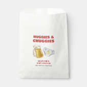 Modern Huggies Chuggies Beer Diaper Baby Shower フェイバーバッグ (正面)