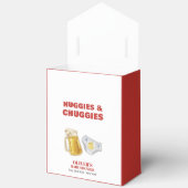 Modern Huggies Chuggies Beer Diaper Baby Shower フェイバーボックス (見開き)