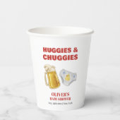 Modern Huggies Chuggies Beer Diaper Baby Shower  紙コップ (裏面)