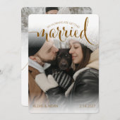 Modern Humans Getting Married Pet of Honor Dreamy セーブザデート (正面/裏面)