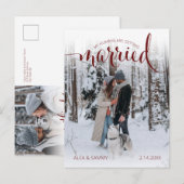 Modern Humans Getting Married Pet Photo Engagement ポストカード (正面/裏面)