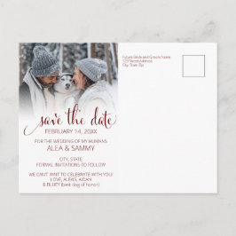 Modern Humans Getting Married Pet Photo Engagement ポストカード