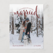 Modern Humans Getting Married Pet Photo Engagement ポストカード (正面)