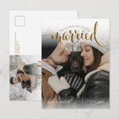 Modern Humans Getting Married Pet Photo Engagement ポストカード (正面/裏面)