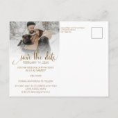 Modern Humans Getting Married Pet Photo Engagement ポストカード (裏面)