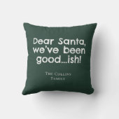Modern Humor Santa Green Festive Funny Christmas クッション (裏面)