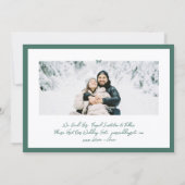 Modern Hunter Green Little Bow Photo Save This Day セーブザデート (裏面)