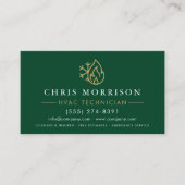 Modern HVAC Green Gold QR Code 名刺 (正面)