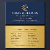 Modern HVAC Navy Blue Gold Logo 名刺