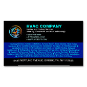 Modern HVAC Services, Black Company Logo Heat Cool マグネット名刺 (正面)