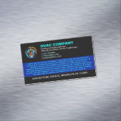 Modern HVAC Services, Black Company Logo Heat Cool マグネット名刺 (インサイチュ)