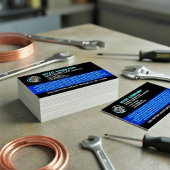 Modern HVAC Services, Black Company Logo Heat Cool マグネット名刺