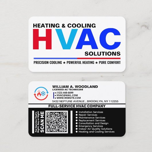 Modern HVAC Services Business Cards 名刺