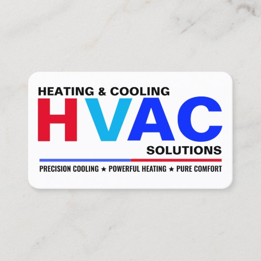 Modern HVAC Services Business Cards 名刺 (正面)