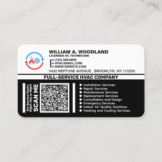 Modern HVAC Services Business Cards 名刺 (裏面)