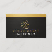 Modern HVAC Technician Black Gold 名刺 (正面)