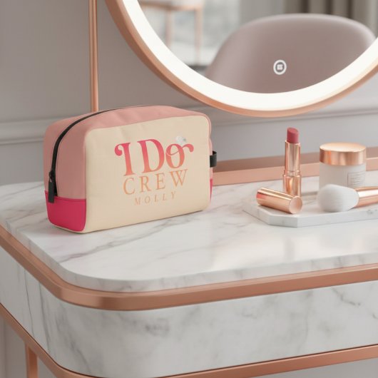 Modern I Do Crew Sunset Gradient Bridesmaid ドップキット