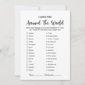 Modern I Love You Around The world Game card (正面)